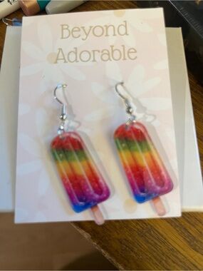 🔥 LISA FRANK Rainbow Popsicle Earrings